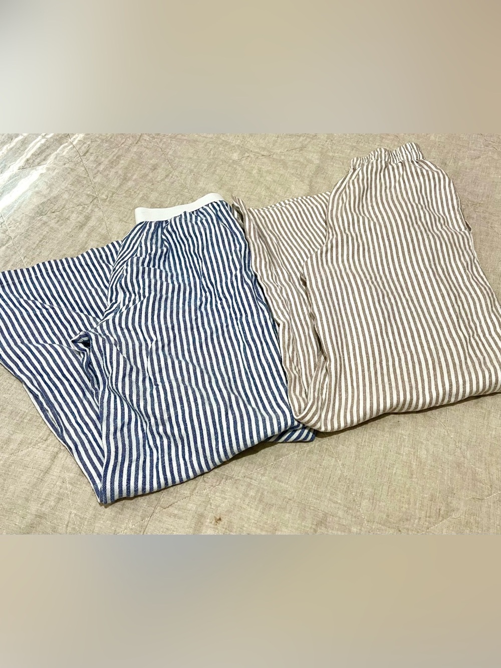 Women’s Striped Pajama Pants Lot Of 2 Size XS Elastic Waist Lounge Sleepwear HG⁠